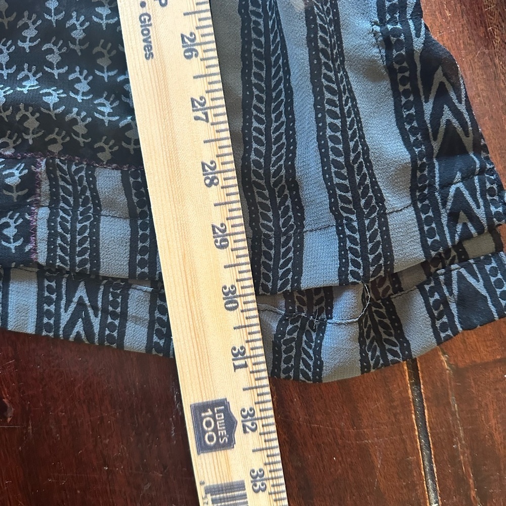 Free People Boho Tunic Top Medium Sheer Long Sleeve Print Blouse - Picture 8 of 10